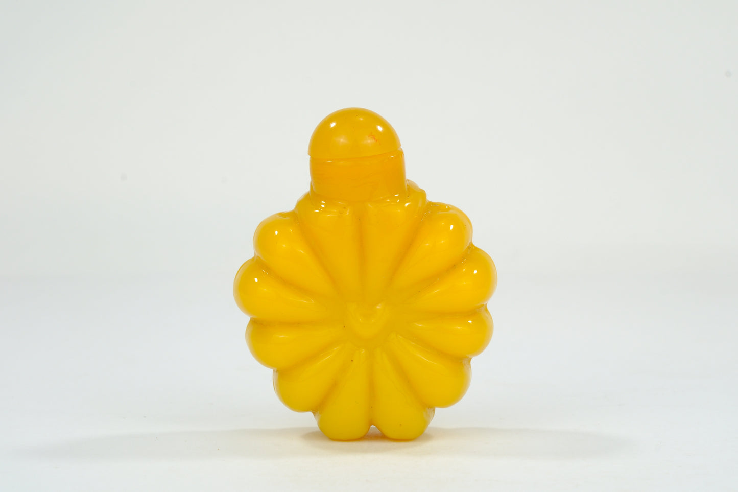 Vintage Chinese Yellow Glass Snuff Bottle 3"