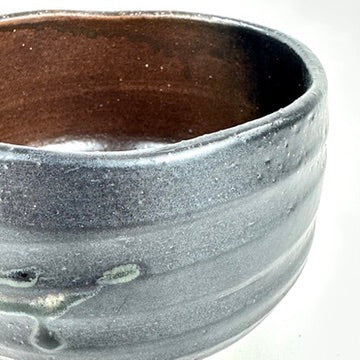 Japanese Mino Ware Chawan Matcha Tea Bowl Iron Brown Black Ash Green Drip Glaze NEW 5"
