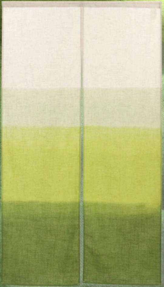 New Japanese Noren Curtain Hiyori Forest Green Ombre Doorway 150cm Made in Japan