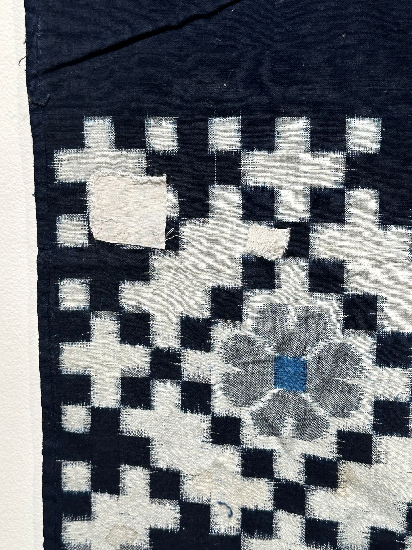 Antique Japanese 19th Century Textile - Kasuri Indigo Ikat 49"x60" #87