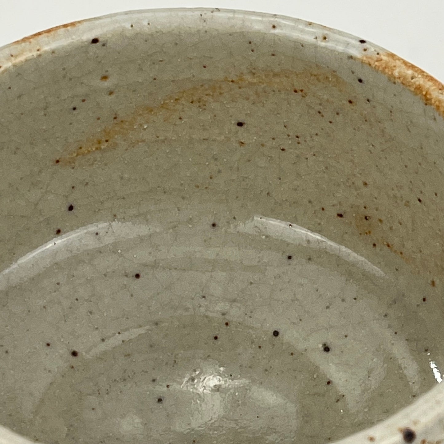 Tea Ceremony Chawan Tea Bowl Rust Plum Blossom Over White Orange-peel Glaze w 5"