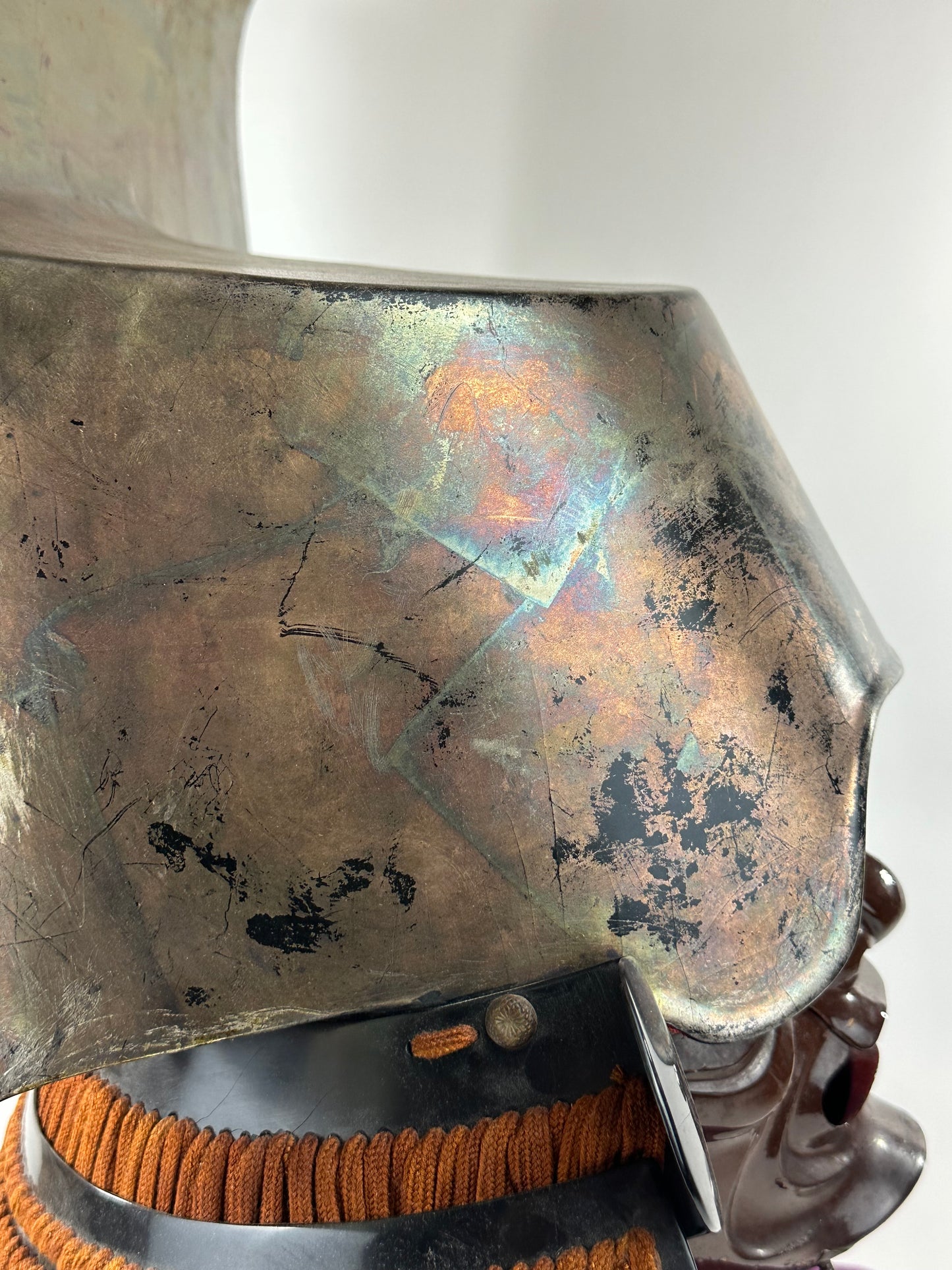 Antique Japanese Kabuto Helmet Bushido Edo Period Ichinotani Kawari Cliff Style LS#112