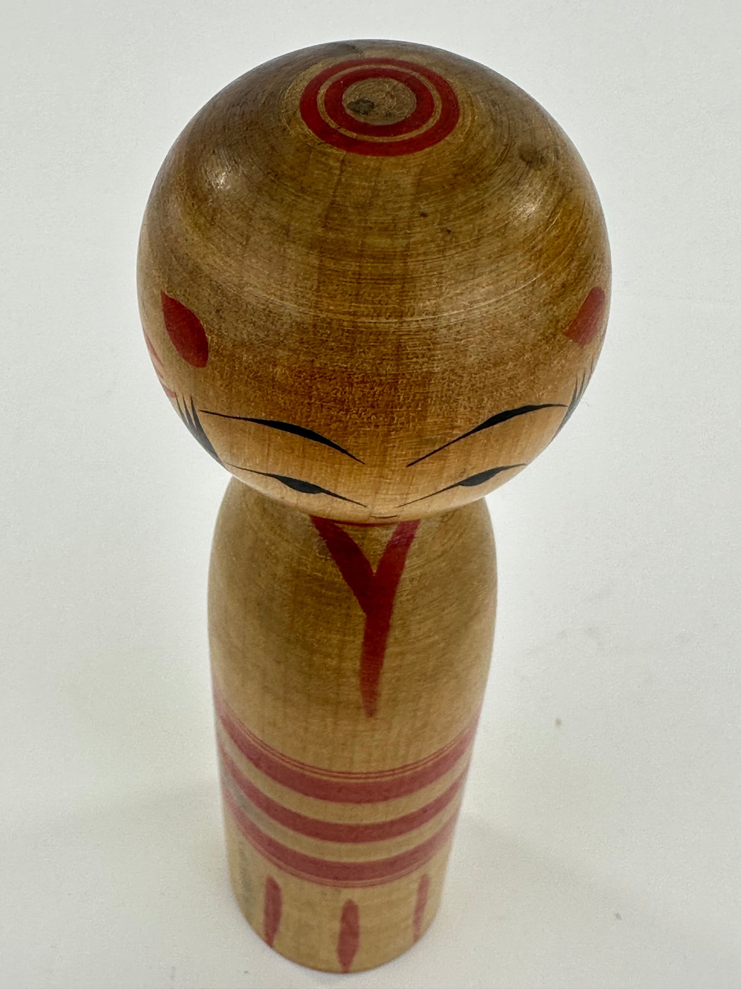 Vintage Japanese Kokeshi Wooden Doll Signed by Maker 7"