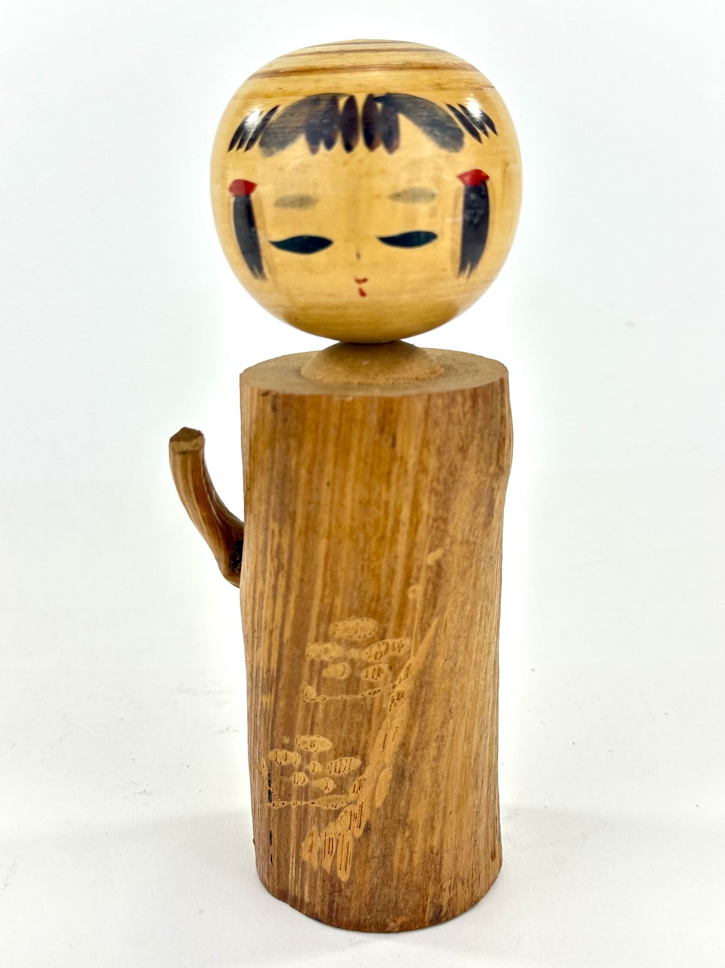 Vintage Japanese Kokeshi Wooden Doll Signed by Maker 7"