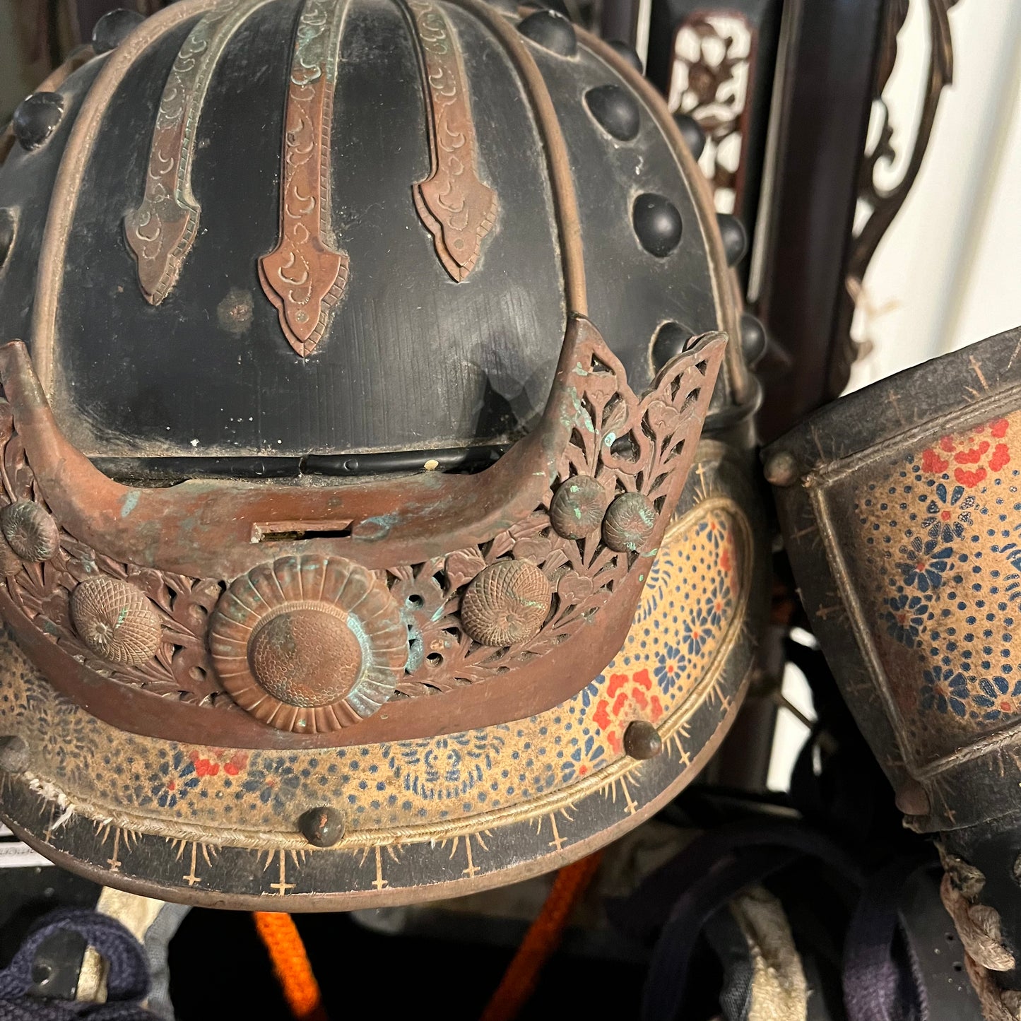 Antique Japanese Meiji Era Full Sized Samurai Armor w/ Helmet