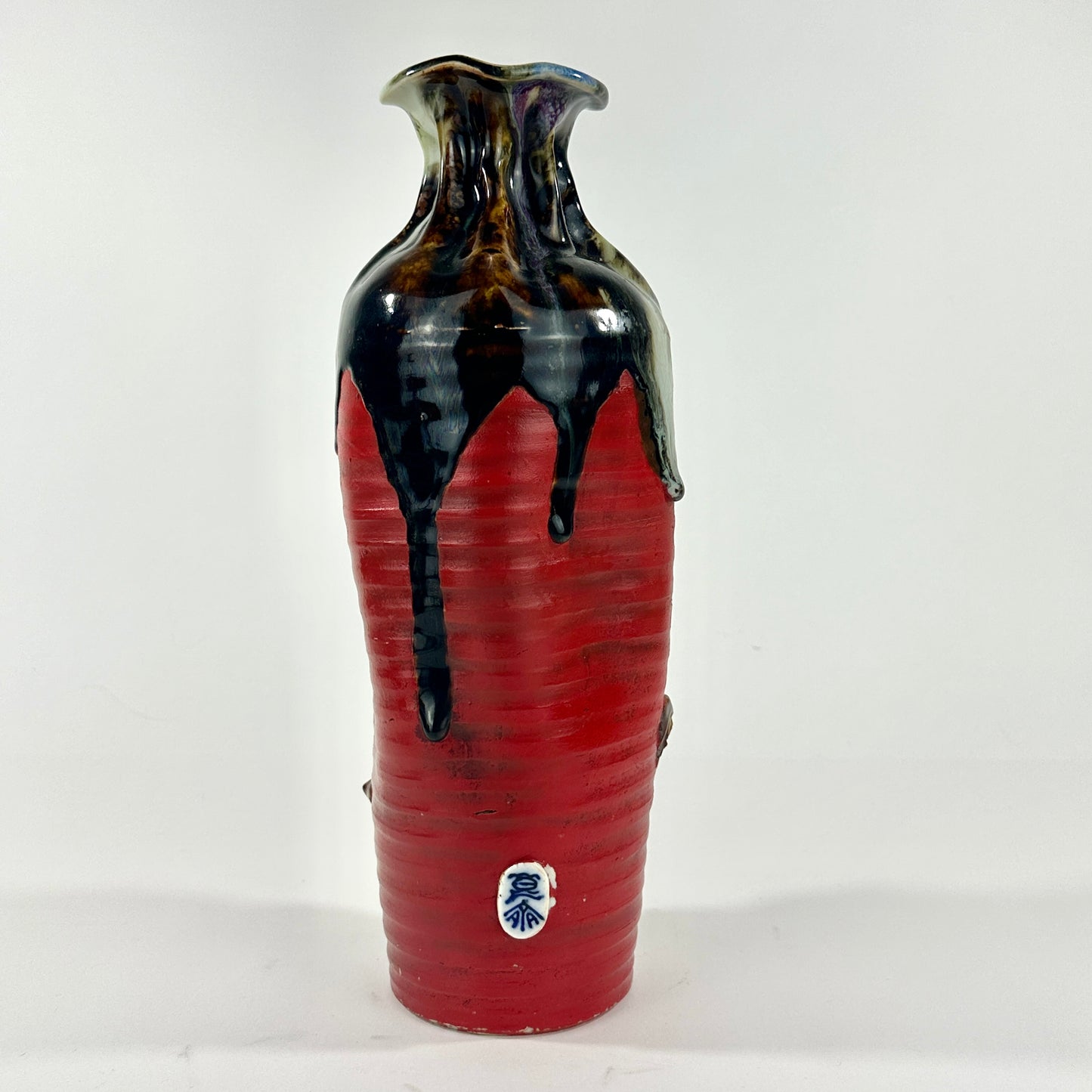Antique Japanese Sumida Gawa Ceramic Vase w/ Children Inoue Ryosai (c1900) LS#085