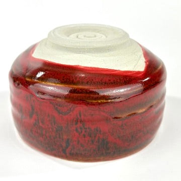 Japanese Handmade Mino Ware Chawan Matcha Tea Bowl Beni Tengu Crimson Red Glaze NEW 5"