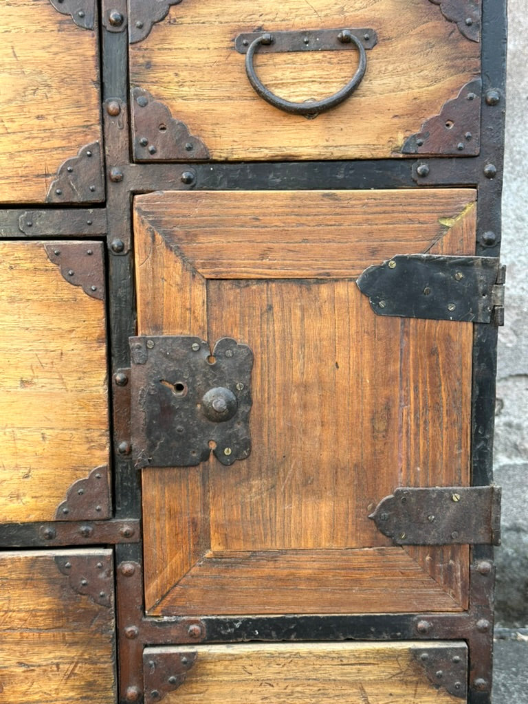 Japanese Edo Period Chobadansu Merchant Chest Kiri & Sugi Tansu 36"W
