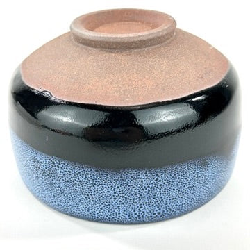Japanese Chawan Matcha Tea Bowl Tenmoku Black Spot Blue Speckle Glaze NEW 5"