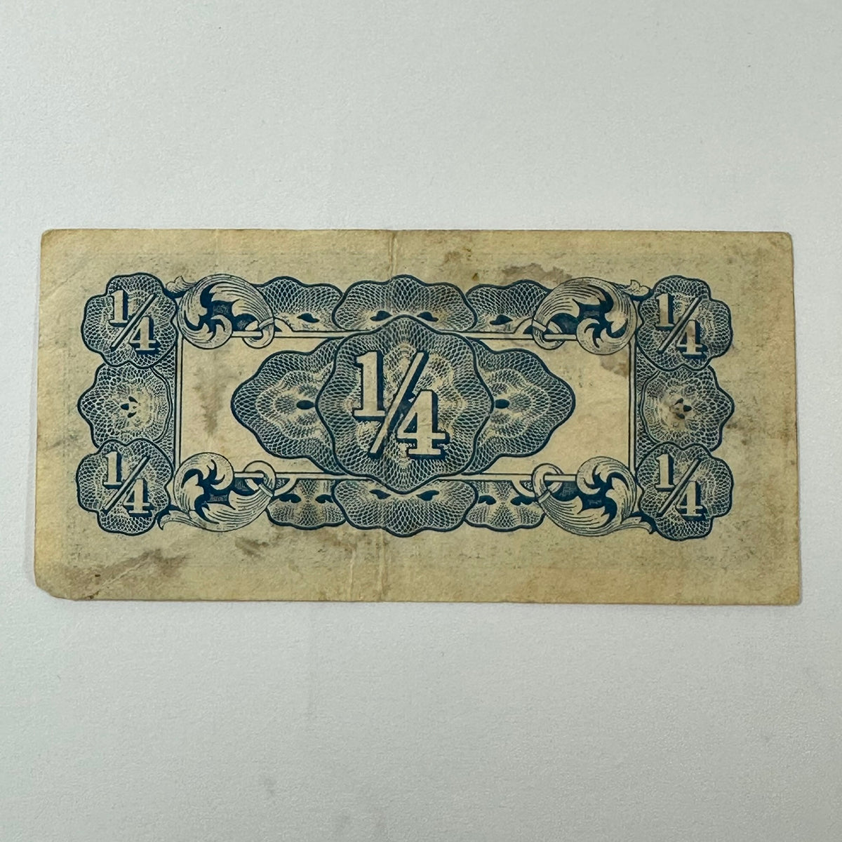 Antique WWII Japanese Occupation Burma 1/4 Rupee Banknote BG Block 1942