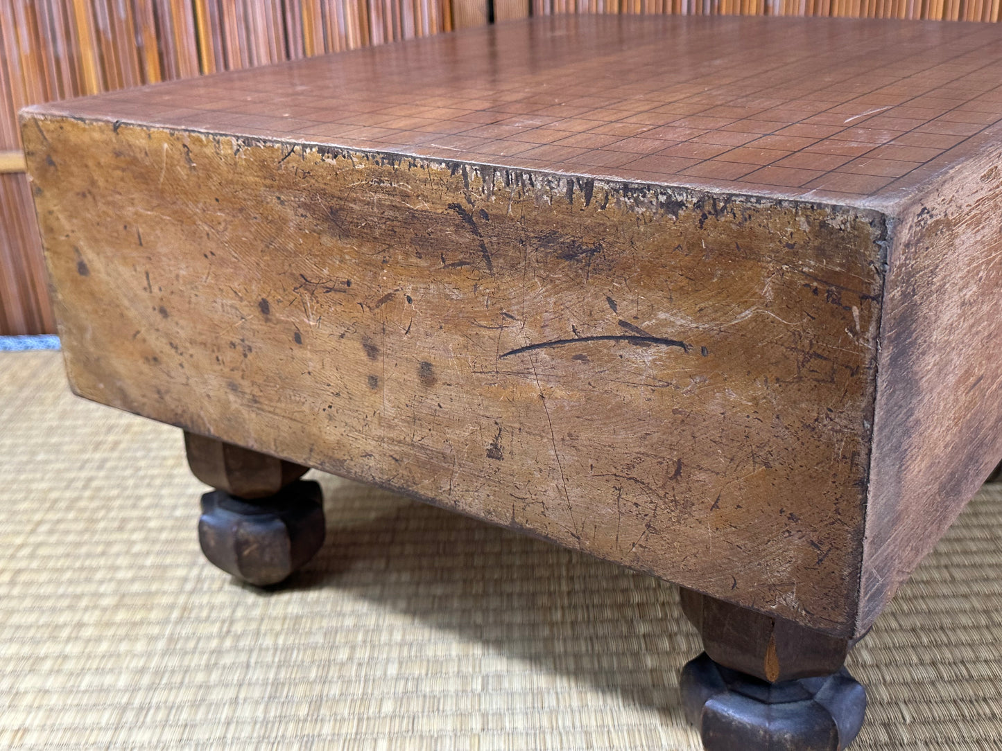 Vintage Japanese Goban 5.5" (14cm) Thick Go Game Board Floor Board D4