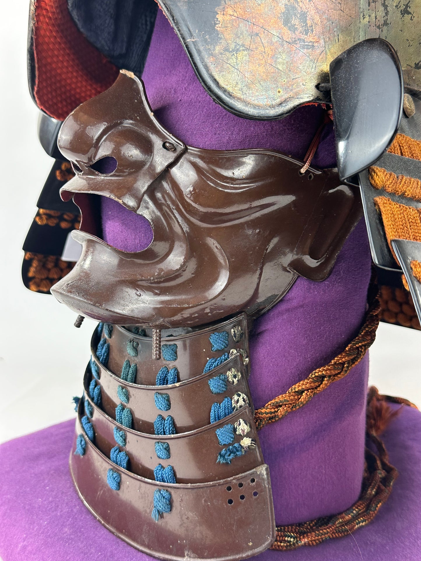 Antique Japanese Kabuto Helmet Bushido Edo Period Ichinotani Kawari Cliff Style LS#112