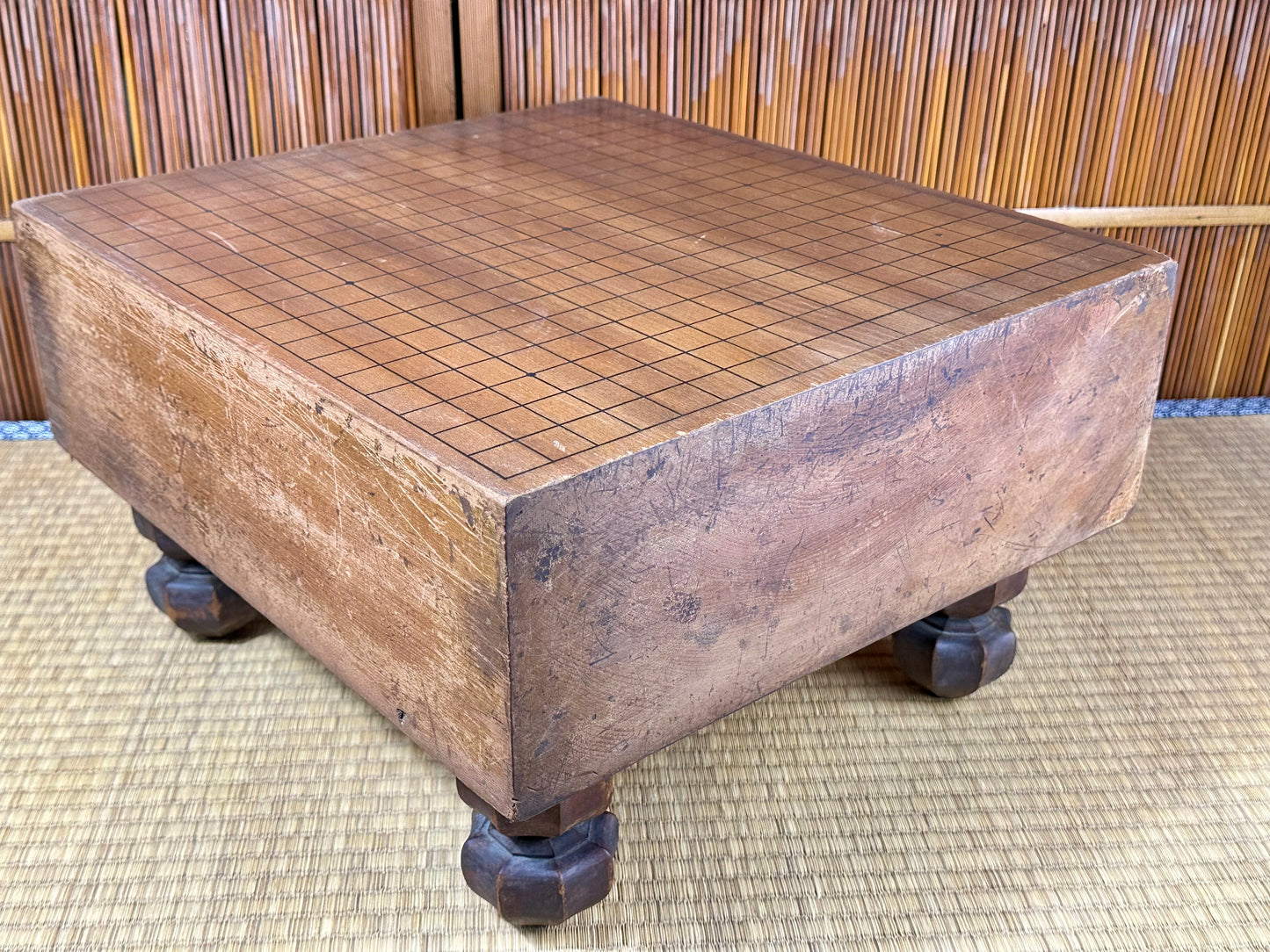 Vintage Japanese Goban 5.5" (14cm) Thick Go Game Board Floor Board D4