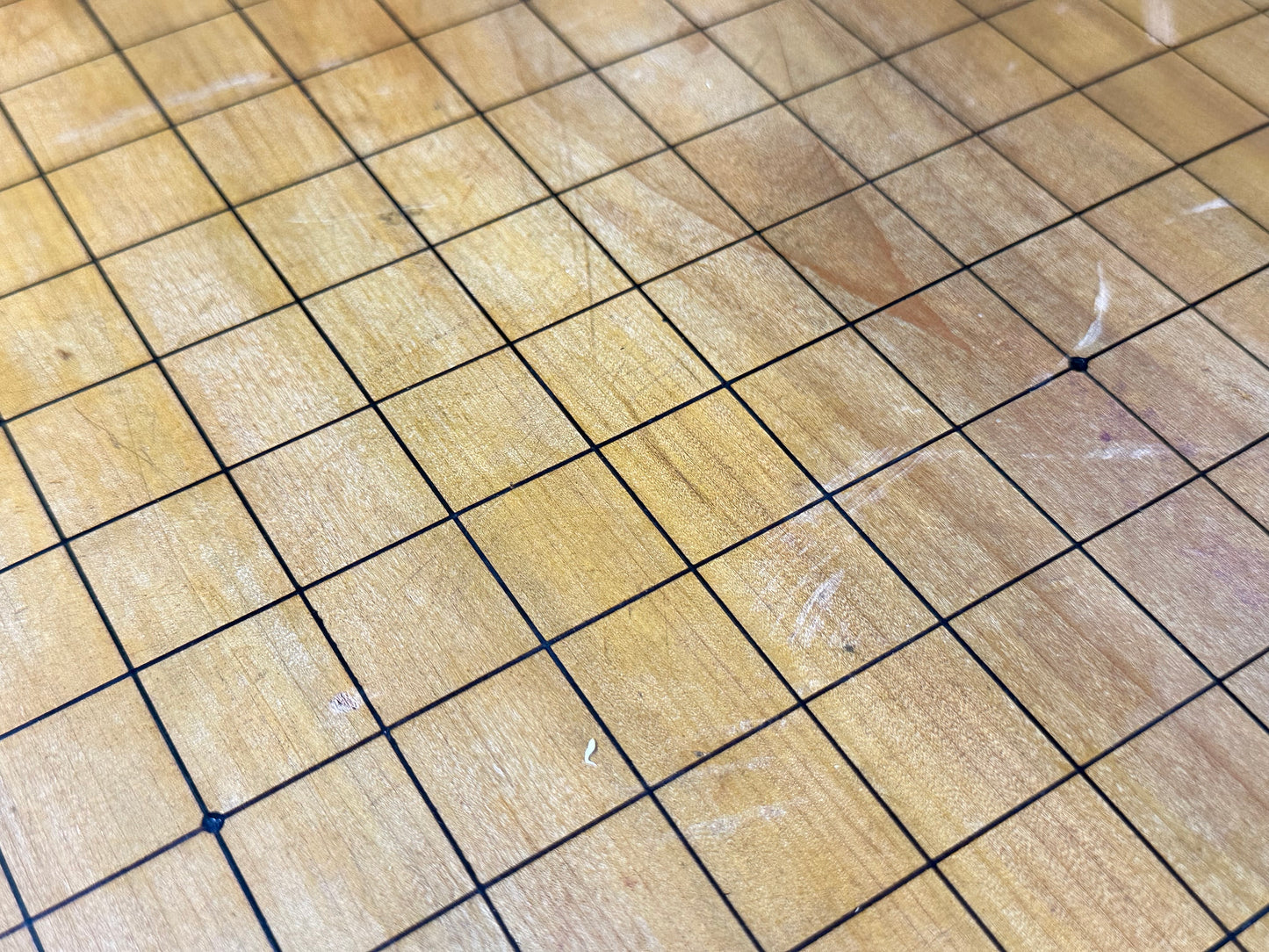 Vintage Japanese Goban 3.5" (9cm) Thick Go Game Board Floor Board H8?