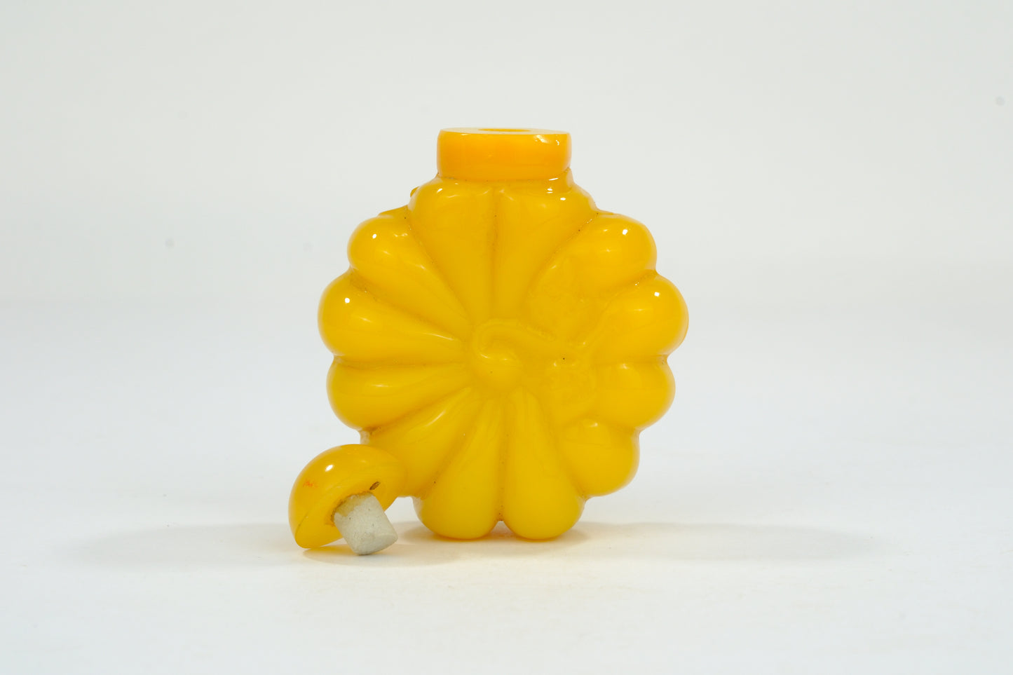 Vintage Chinese Yellow Glass Snuff Bottle 3"