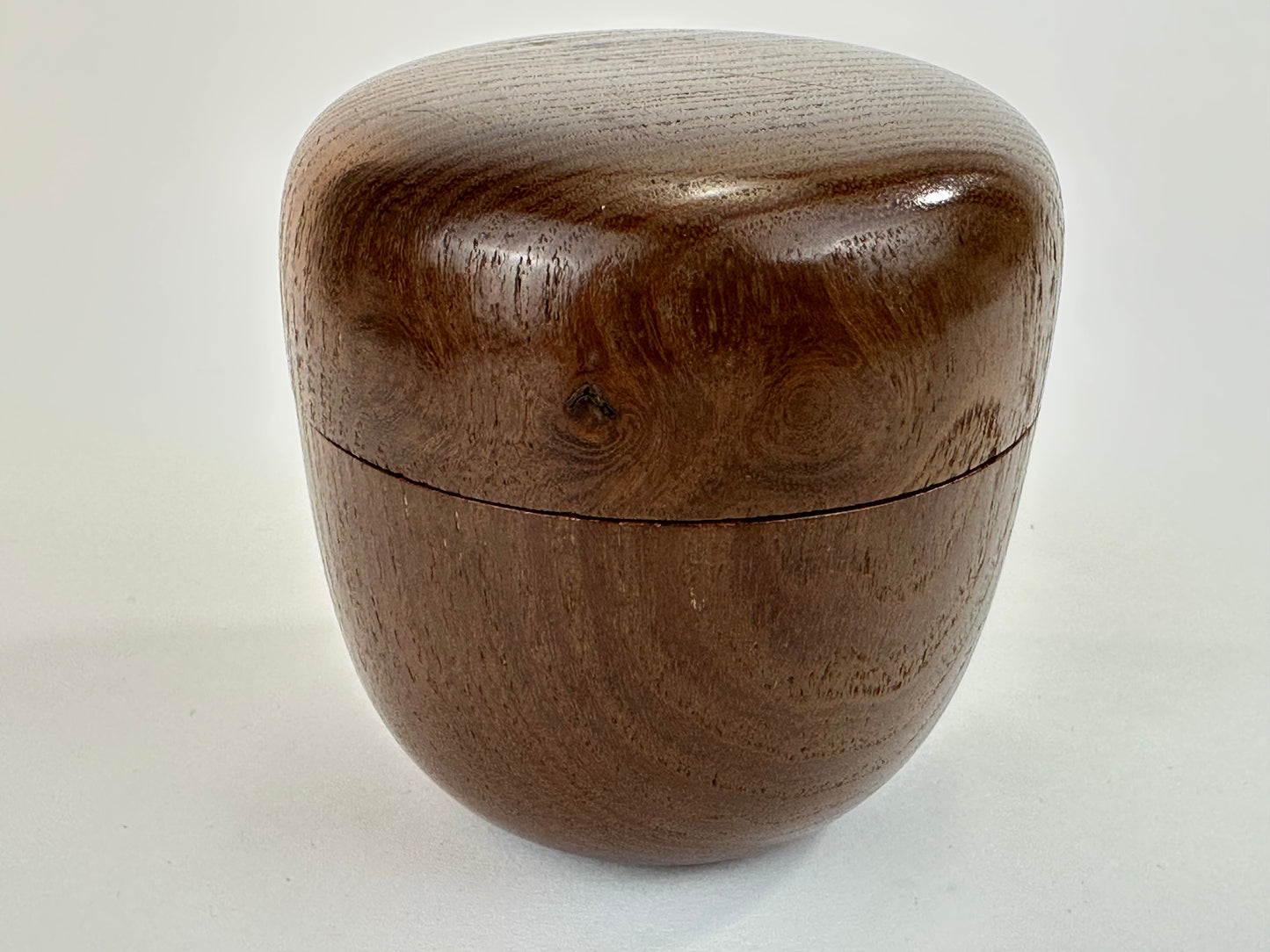 Vintage Japanese Wooden Tea Ceremony Natsume Usuki w/ Natural Wood Grain