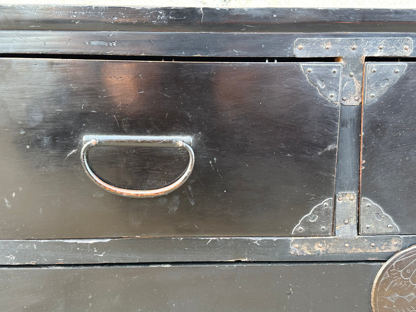 Antique Japanese Edo Era “Katanadansu” Black Lacquer Sword Chest 67"