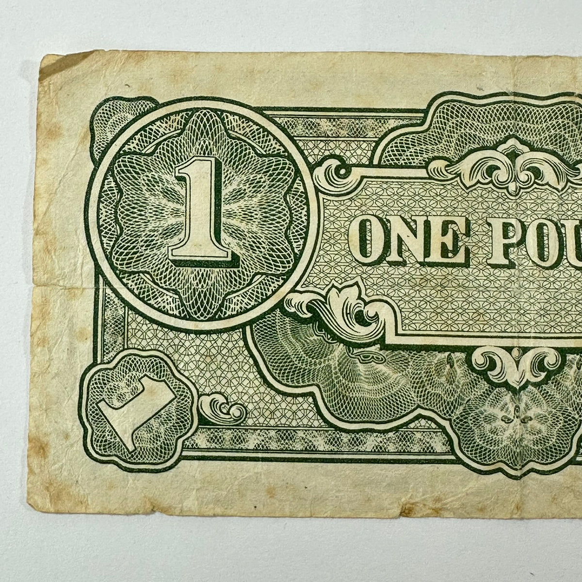 Vintage WWII Japanese Occupation Oceania 1 Pound Banknote OA Block 1942