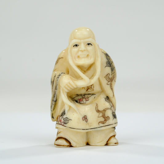 Vintage Chinese Figurine / Netsuke Hand Carved Oxbone ~2”H