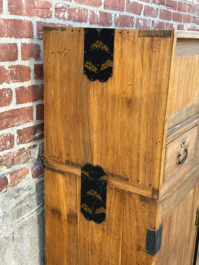 Antique Japanese Taisho Era c1920's Clothing Chest Kiri Ishodansu Tansu 60.5"H
