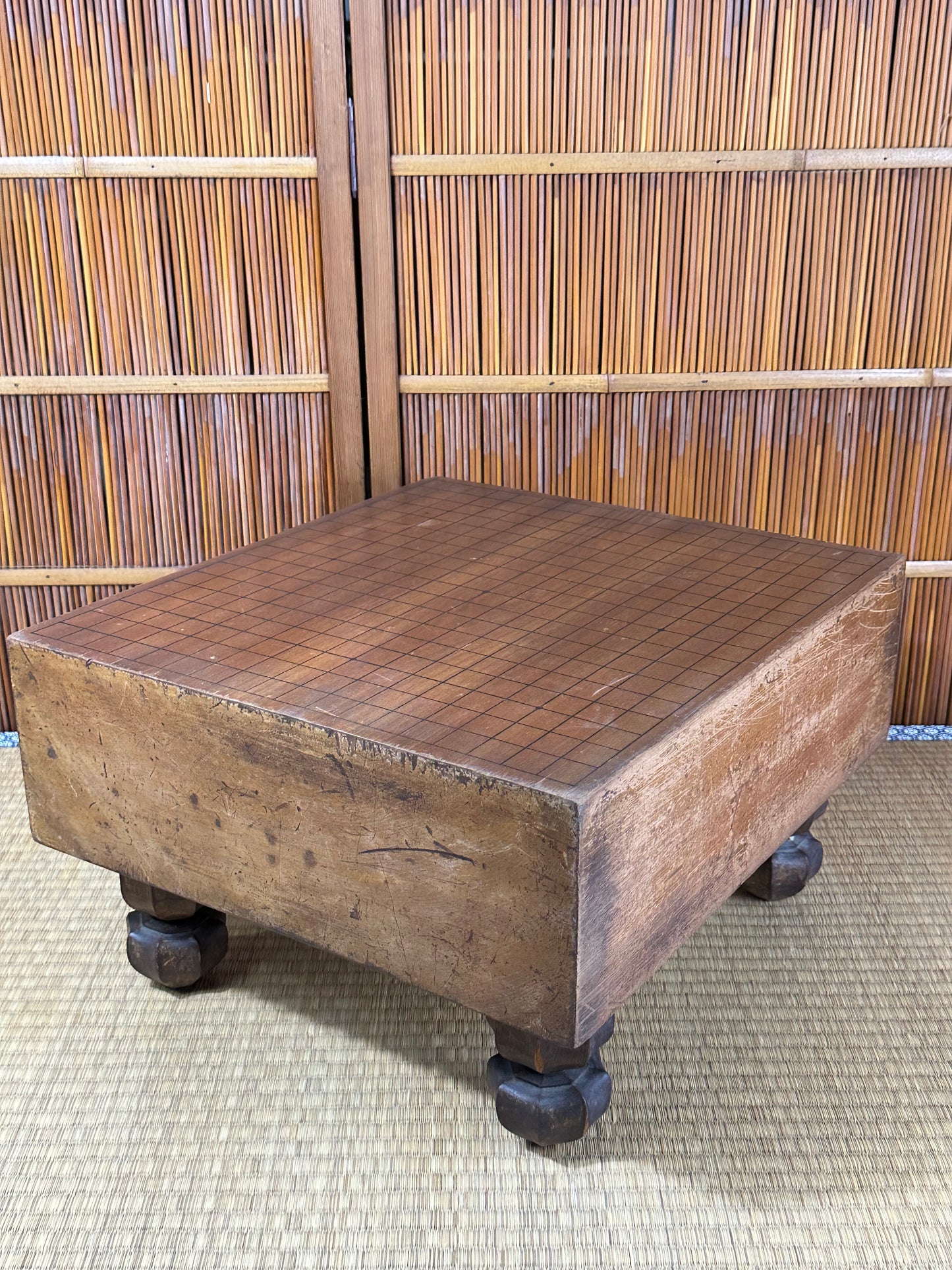 Vintage Japanese Goban 5.5" (14cm) Thick Go Game Board Floor Board D4
