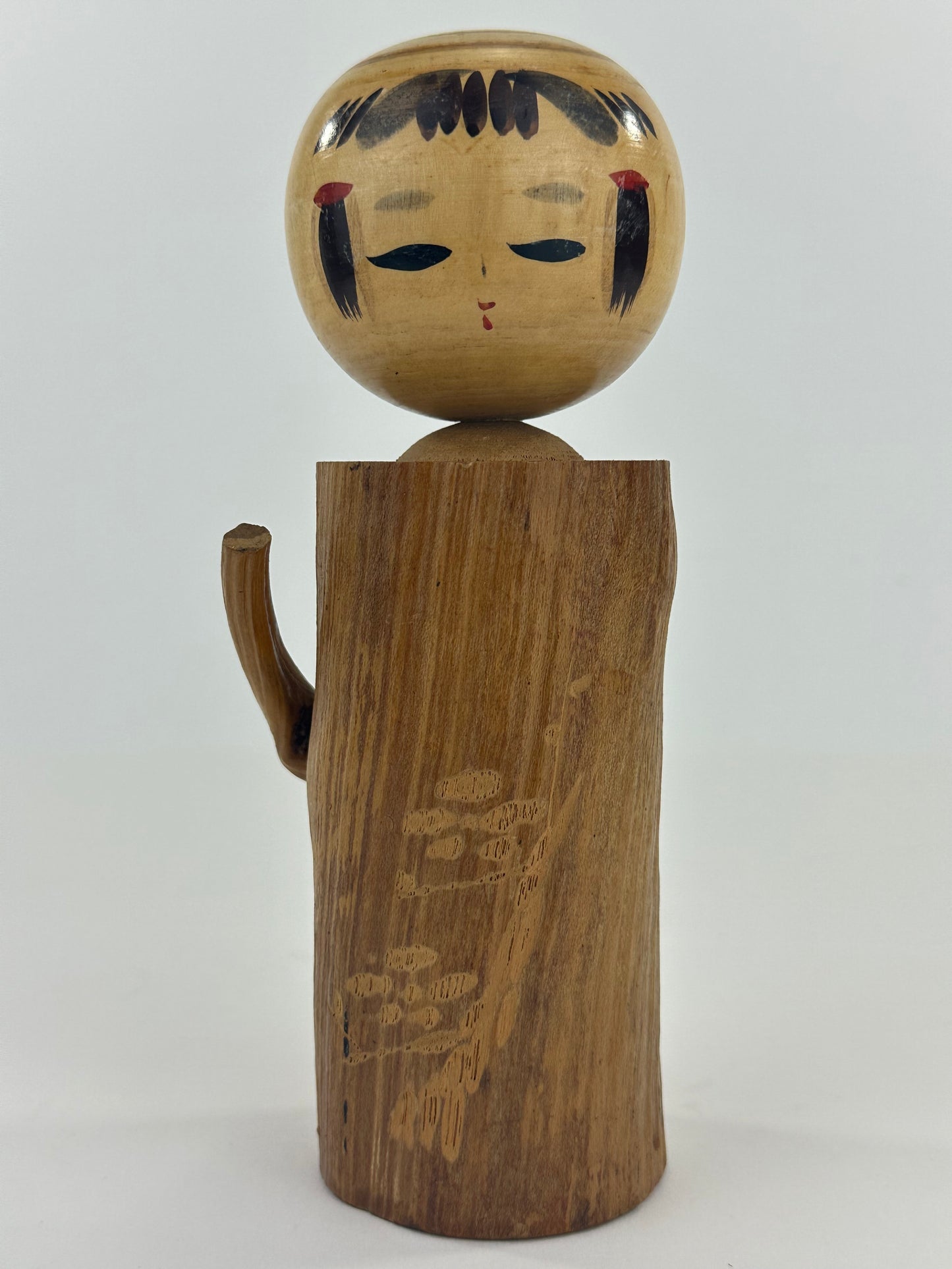 Vintage Japanese Kokeshi Wooden Doll Signed by Maker 7"