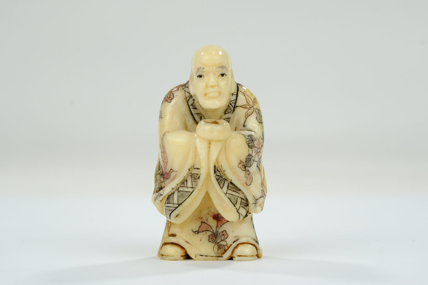 Vintage Chinese Figurine / Netsuke Hand Carved Oxbone ~2”H