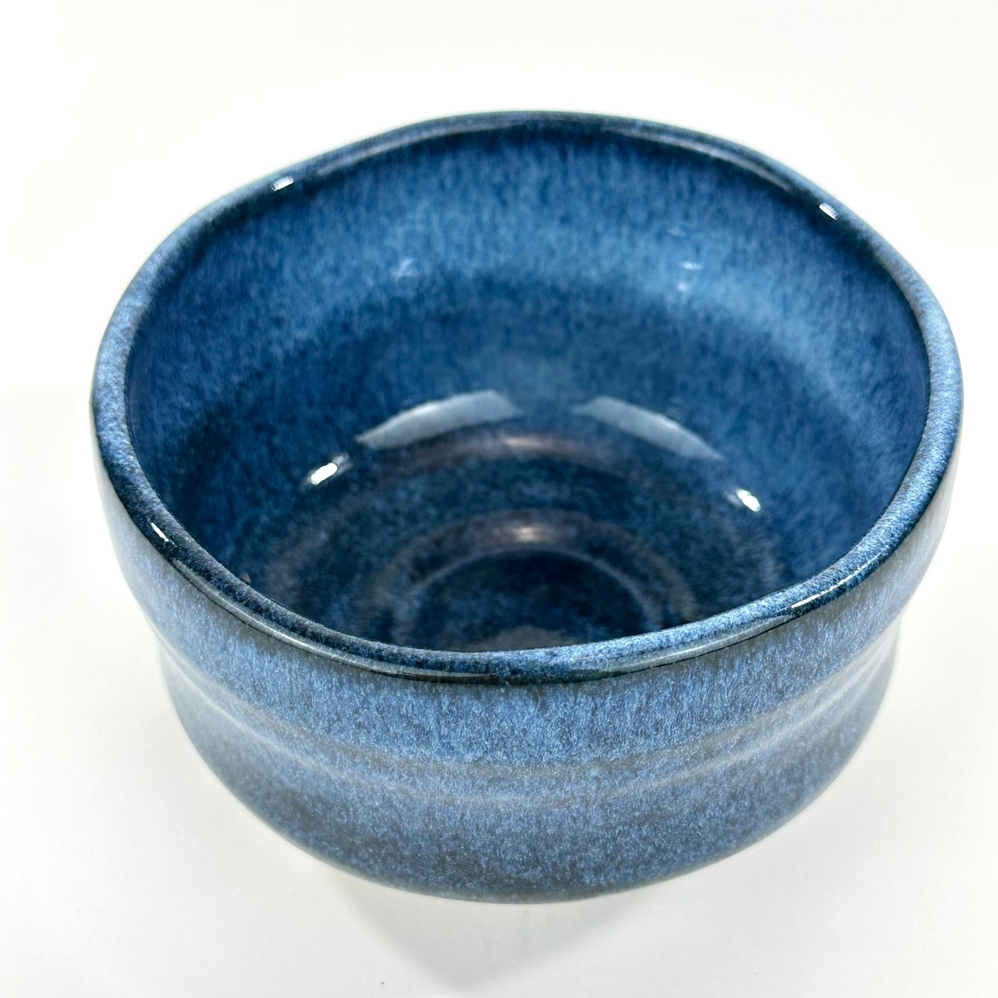 Japanese Handmade Mino Ware Chawan Matcha Tea Bowl Ai Yohen Blue Flambe Glaze NEW5"