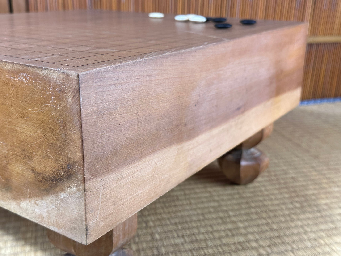 Vintage Japanese Goban 4.5" (12cm) Thick Go Game Board Floor Board C3