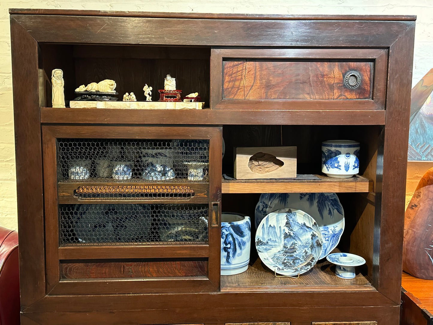 LS#128 Antique Japanese Meiji Era Chobadansu Document Chest 68”H