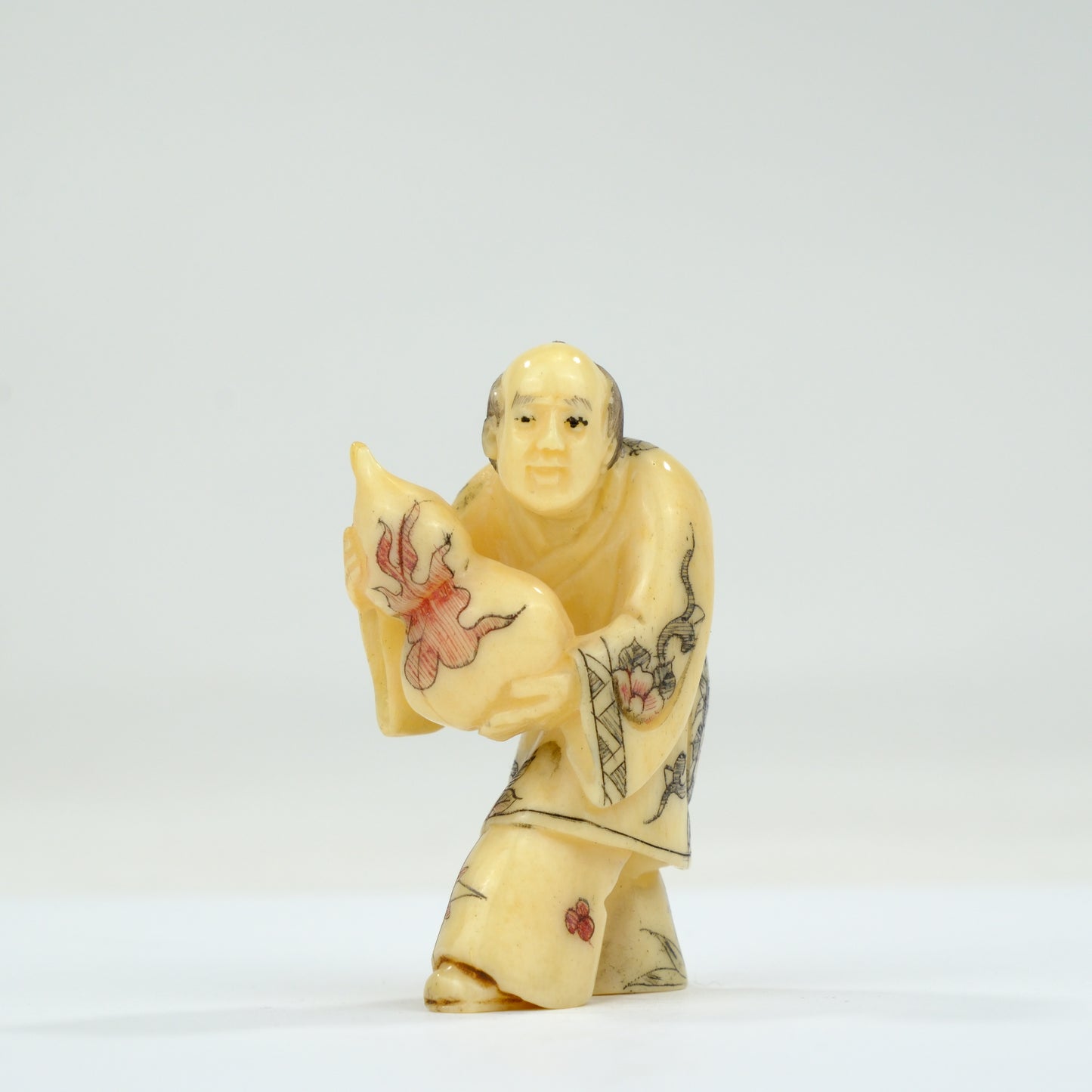 Vintage Chinese Figurine / Netsuke Hand Carved Oxbone ~2”H