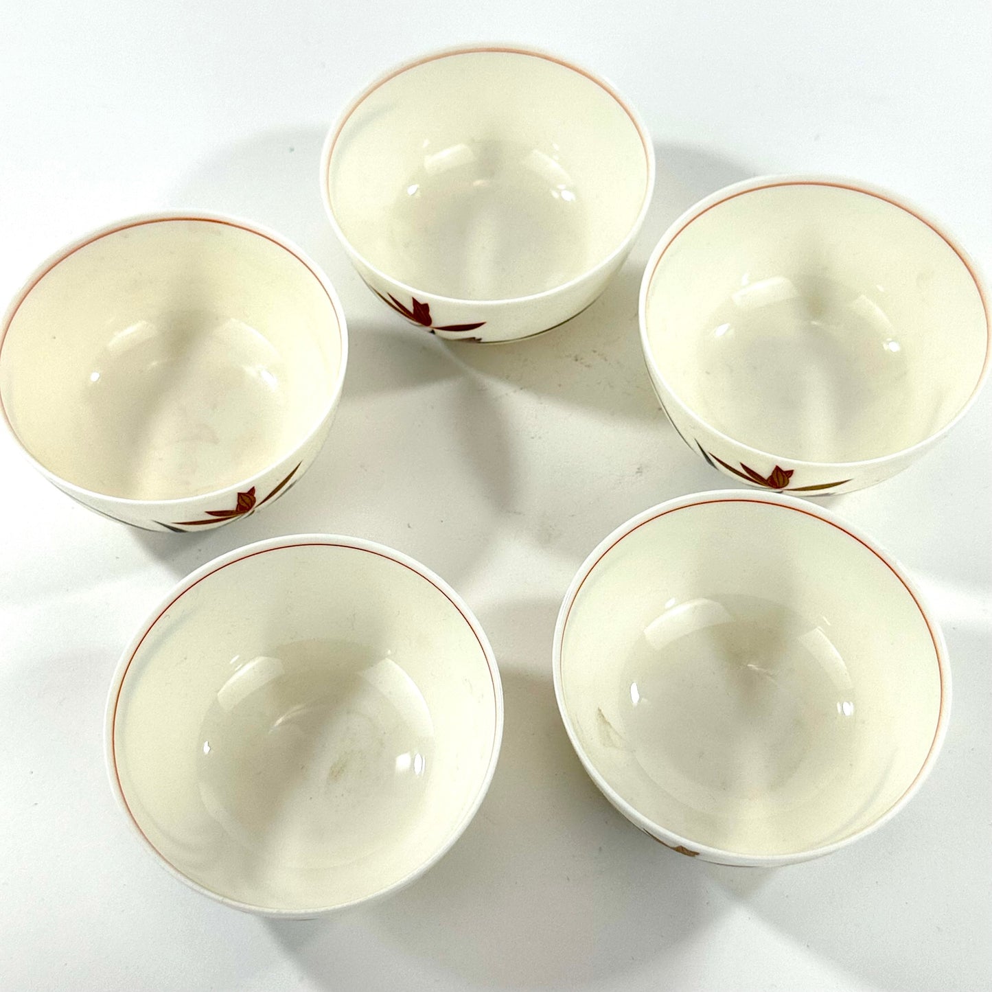 Vintage Koransha Arita Porcelain Yunomi Tea Cup Set of Five Original Box