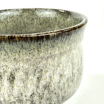 Japanese Handmade Banko Ware Chawan Matcha Tea Bowl Moegi Ash Grey Green Glaze NEW 5"