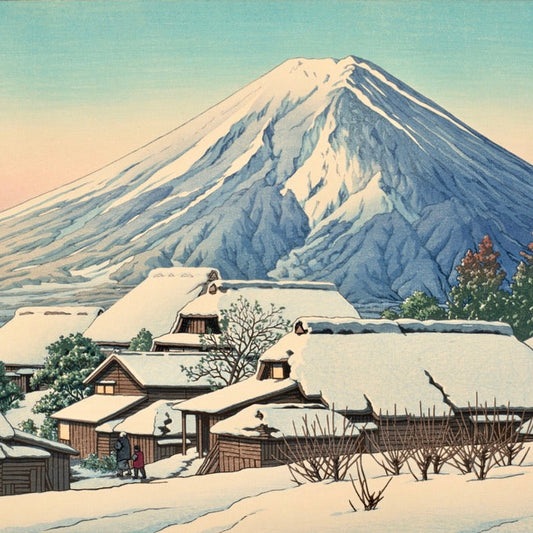 Contemporary Giclée Repro Print Kawase Hasui Clearing After Snow Yoshida Fuji 10"W