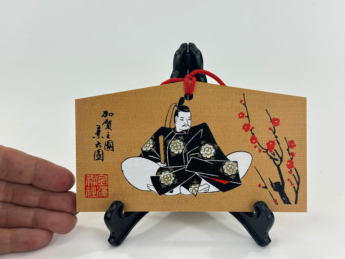 Vintage Japanese Ema Votive Plaque Hand-Painted Wooden Shrine Offering Wishes & Blessings 6"