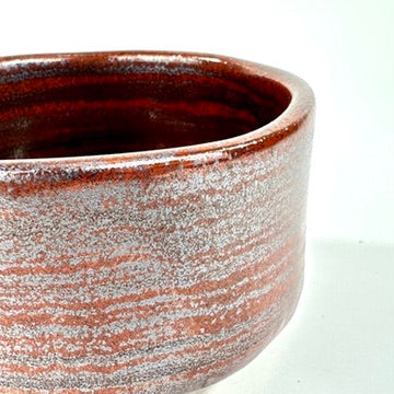 Japanese Chawan Matcha Tea Bowl Iron Red Rust Grey Blue Ash Streak Glaze NEW 5"