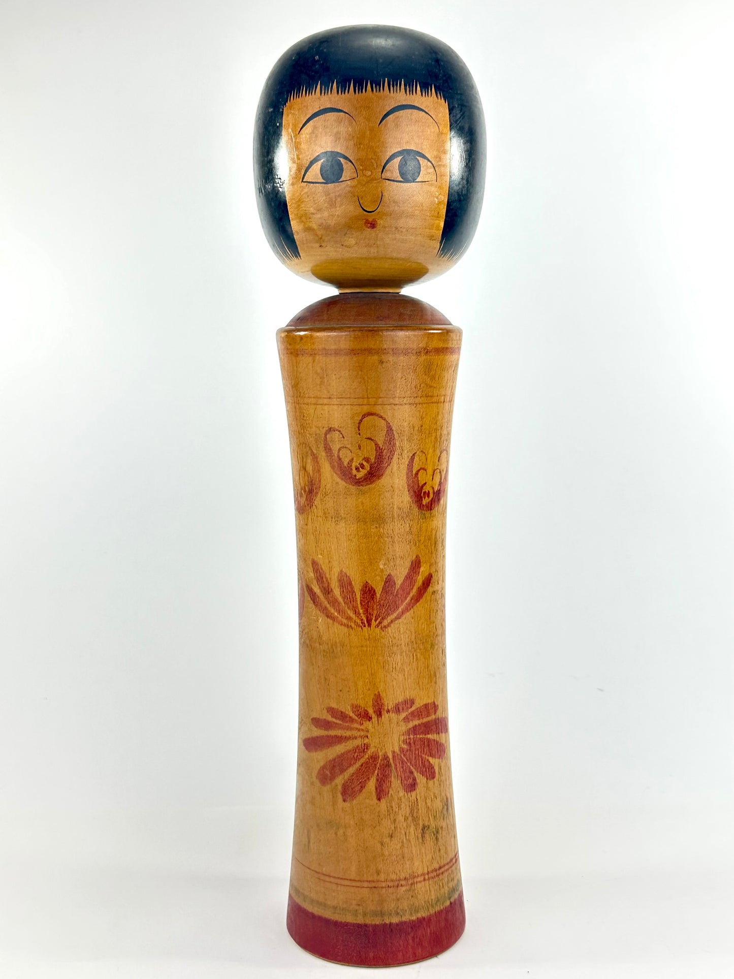 Vintage Japanese Large Kokeshi Wooden Doll Signed by Maker 18"