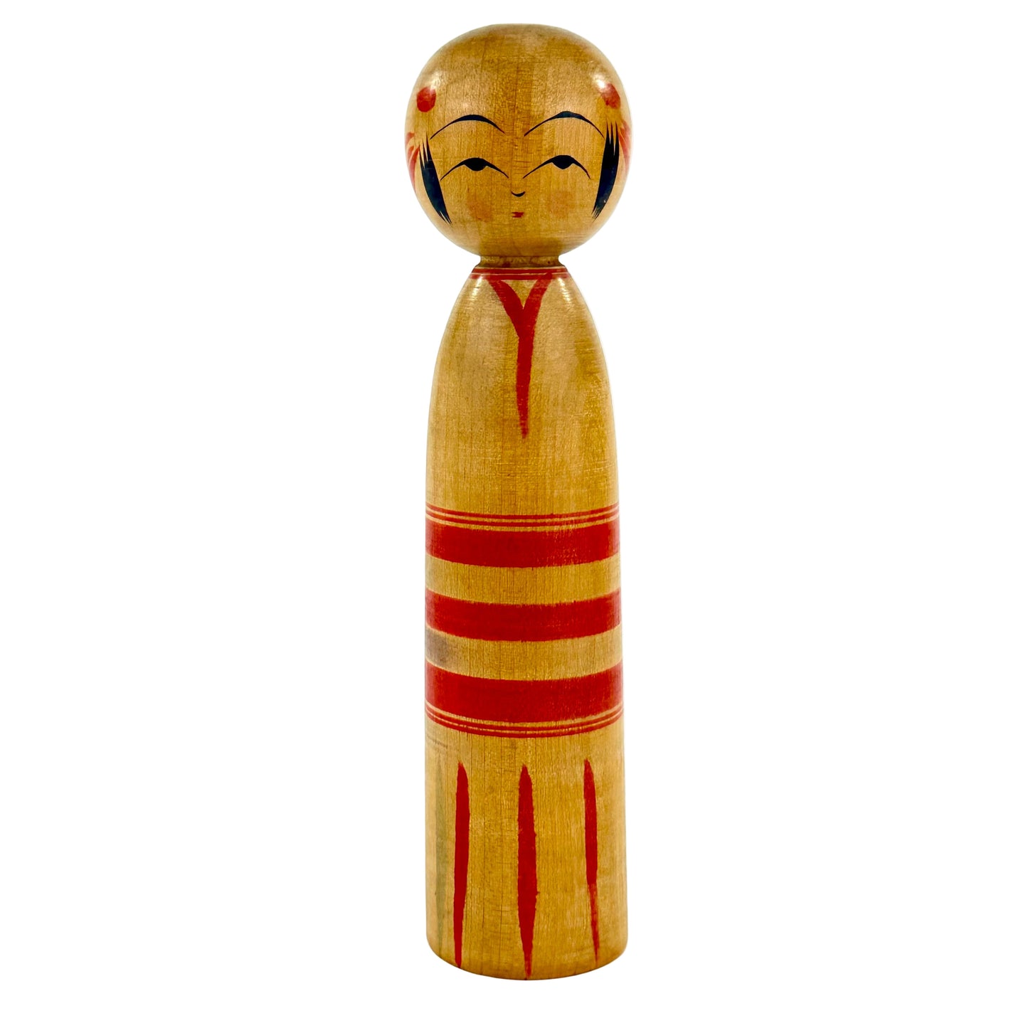 Vintage Japanese Kokeshi Wooden Doll Signed by Maker 7"