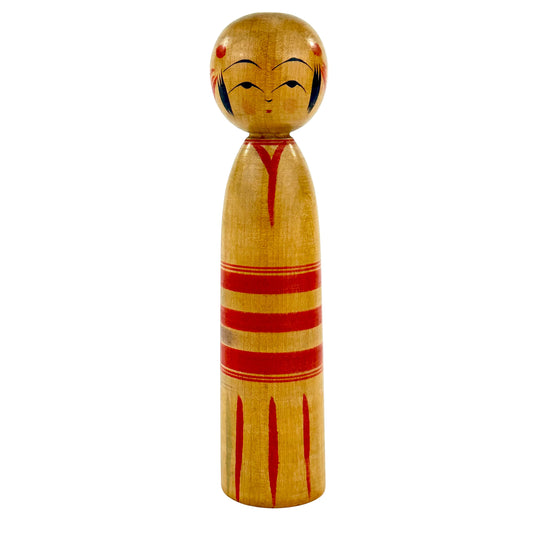 Vintage Japanese Kokeshi Wooden Doll Signed by Maker 7"