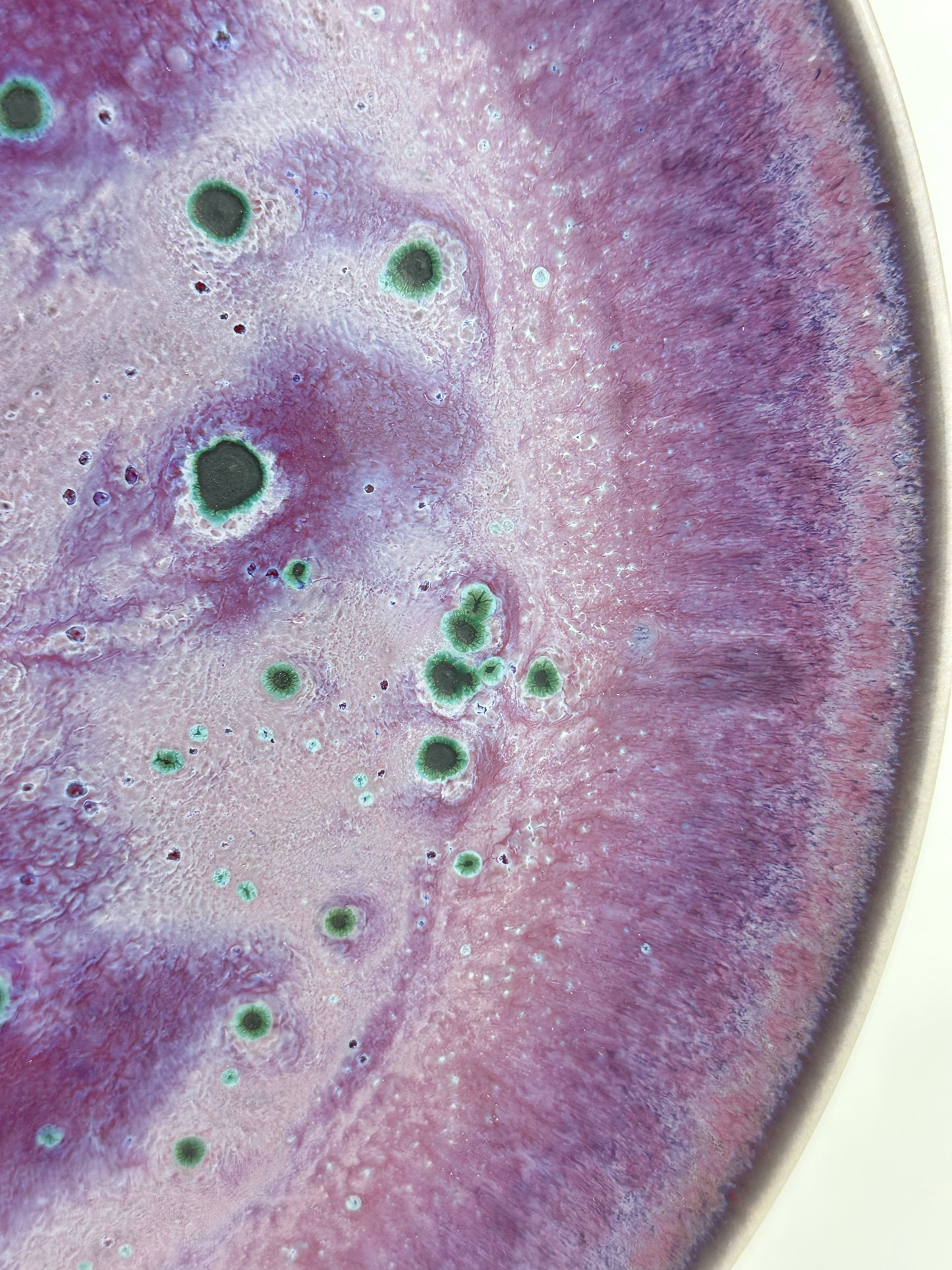 Rare Matsuyama Gaei c1950's Peacock Glaze Plate Japanese Hand Thrown 12”