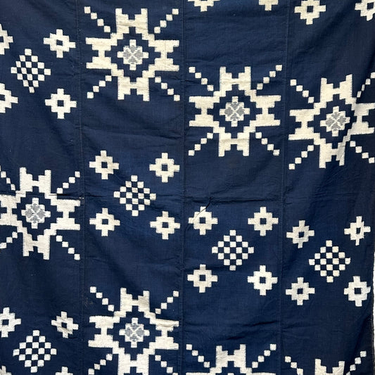 Antique Japanese 19th Century Textile - Kasuri Indigo Ikat 51"x57" #77