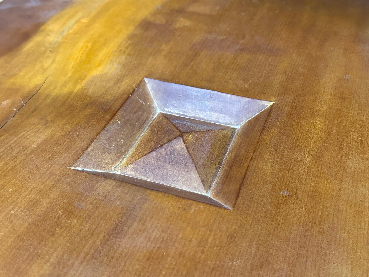 Vintage Japanese Katsura Go Board Floor Goban with Carved Tulip Legs 9cm Thick B2