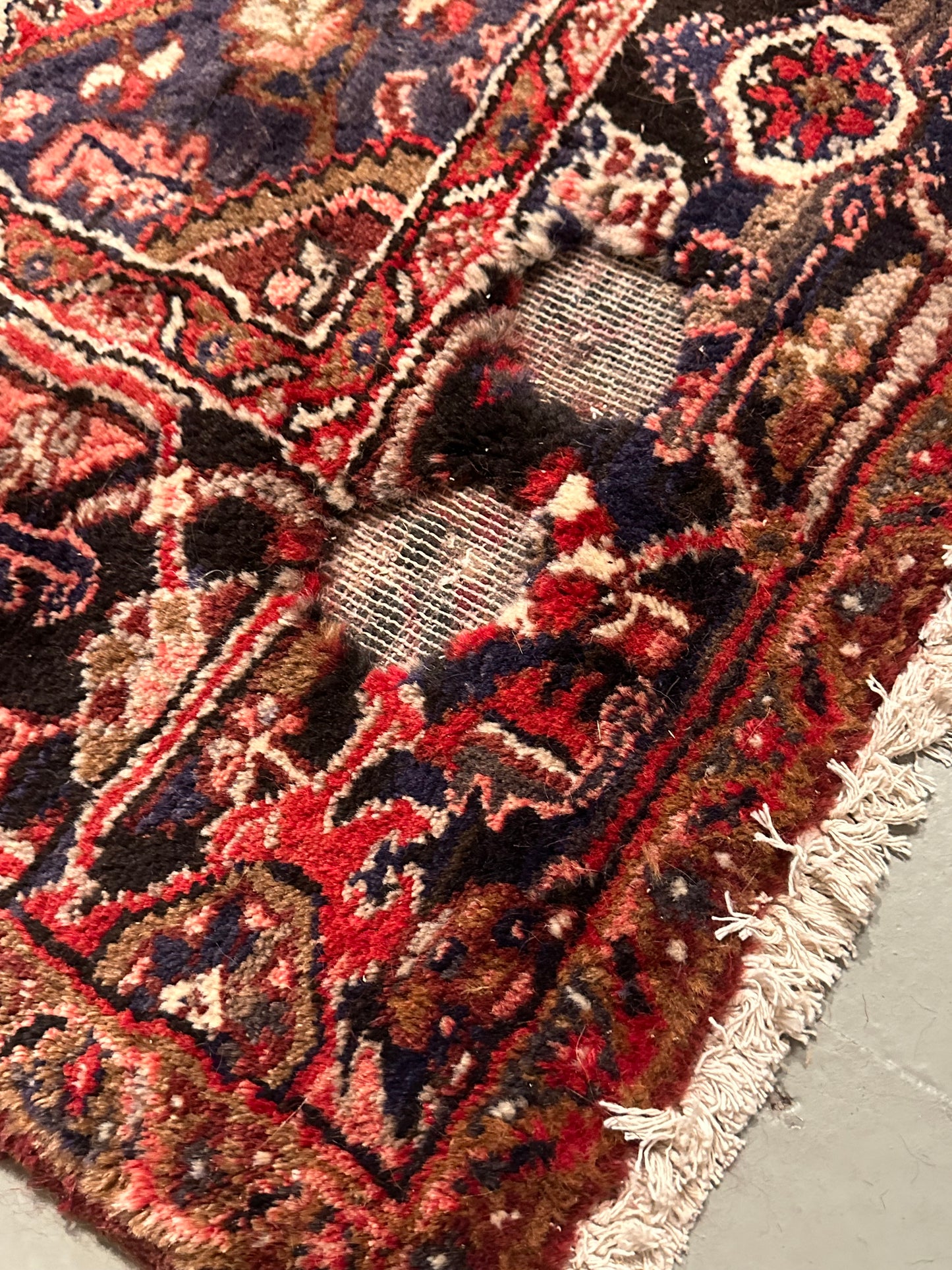 Vintage Persian Rug 80” x ” Carpet (note condition)