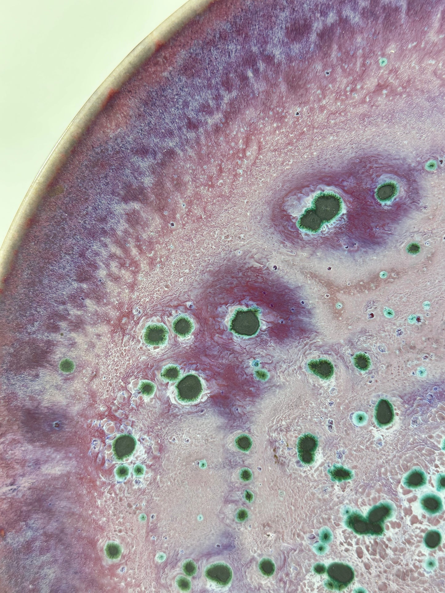 Rare Matsuyama Gaei c1950's Peacock Glaze Plate Japanese Hand Thrown 12”