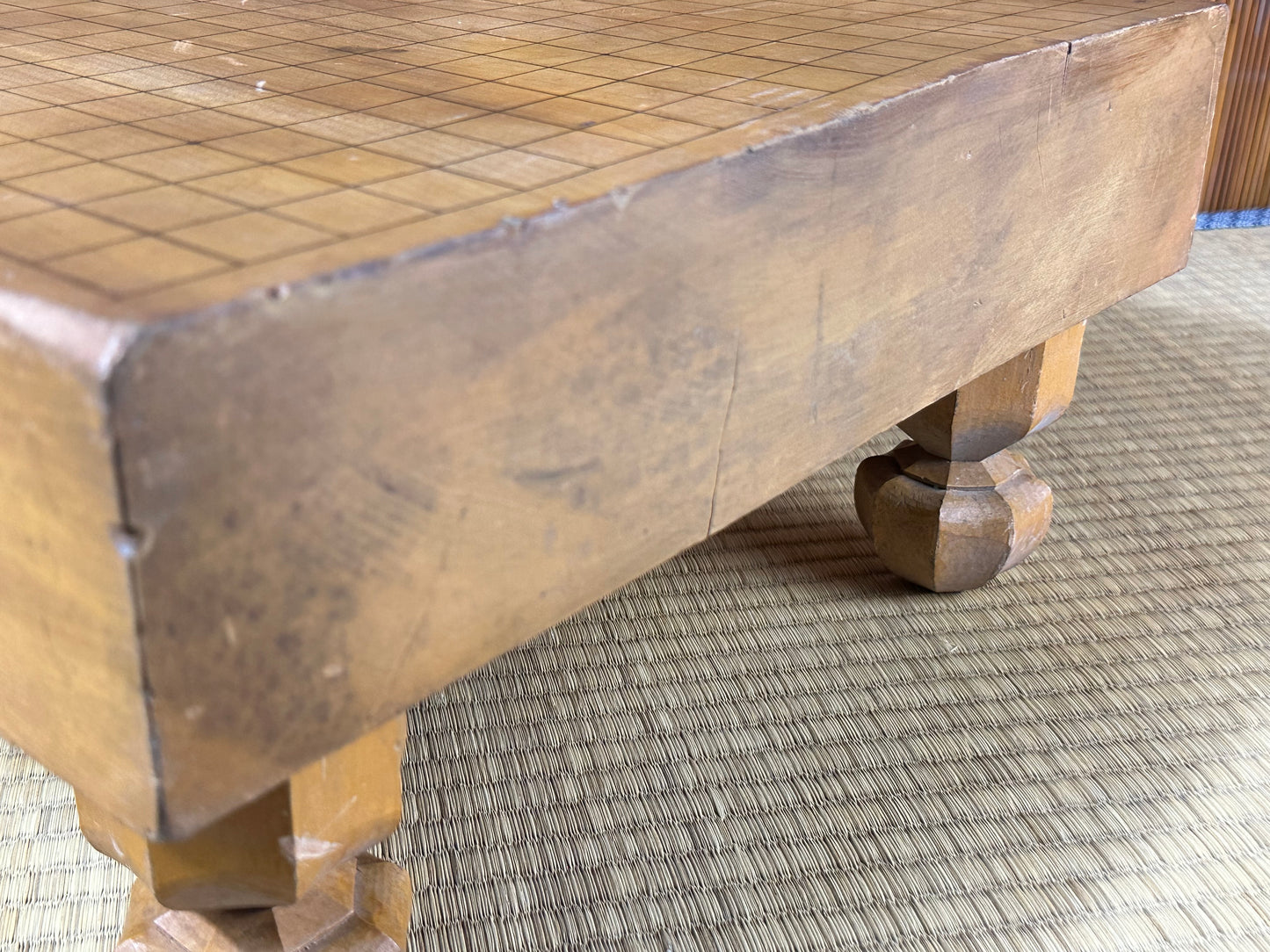 Vintage Japanese Goban 3.5" (9cm) Thick Go Game Board Floor Board H8?