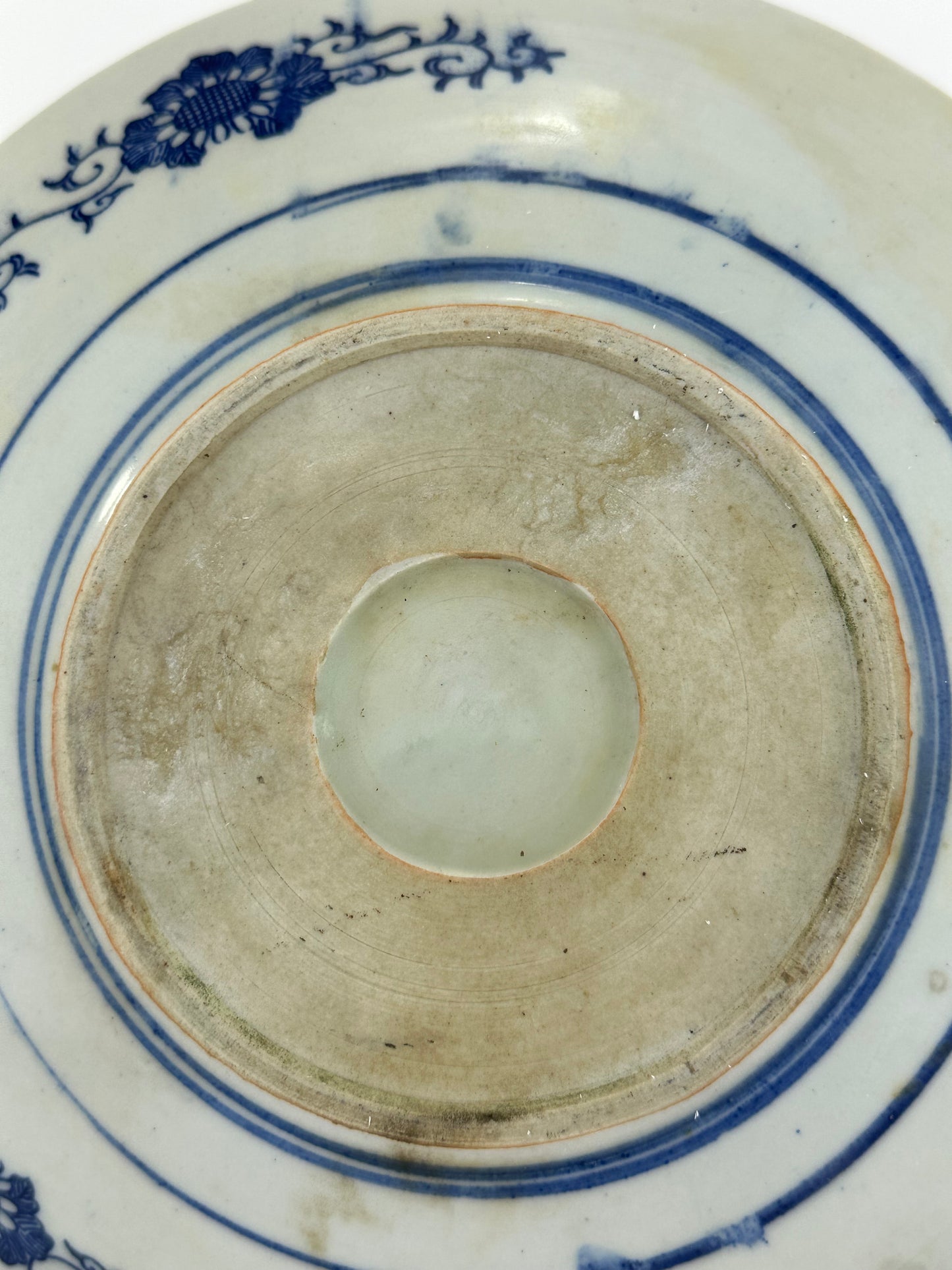 Antique Japanese Late Edo Period 19th Century Imari Ceramic Plate Blue & White 10"