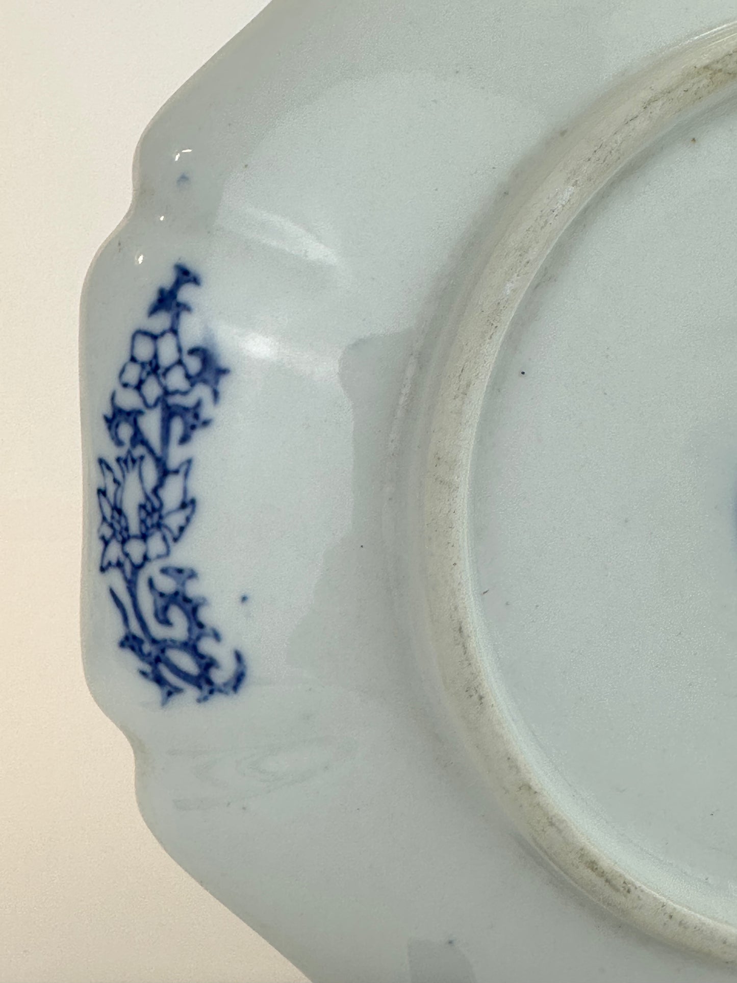 Antique Japanese Late Meiji c1910's Blue & White Scenic Porcelain Plate 8.5"W