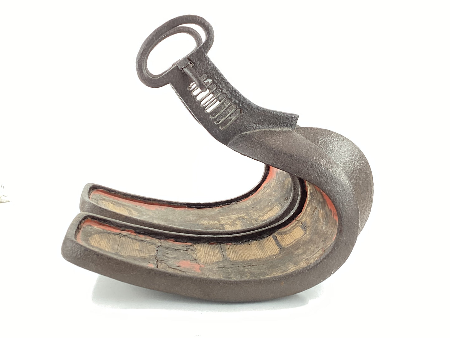Antique Edo Period Japanese Samurai Stirrups (Abumi) Pair of Iron Horse Riding Fittings LS#182