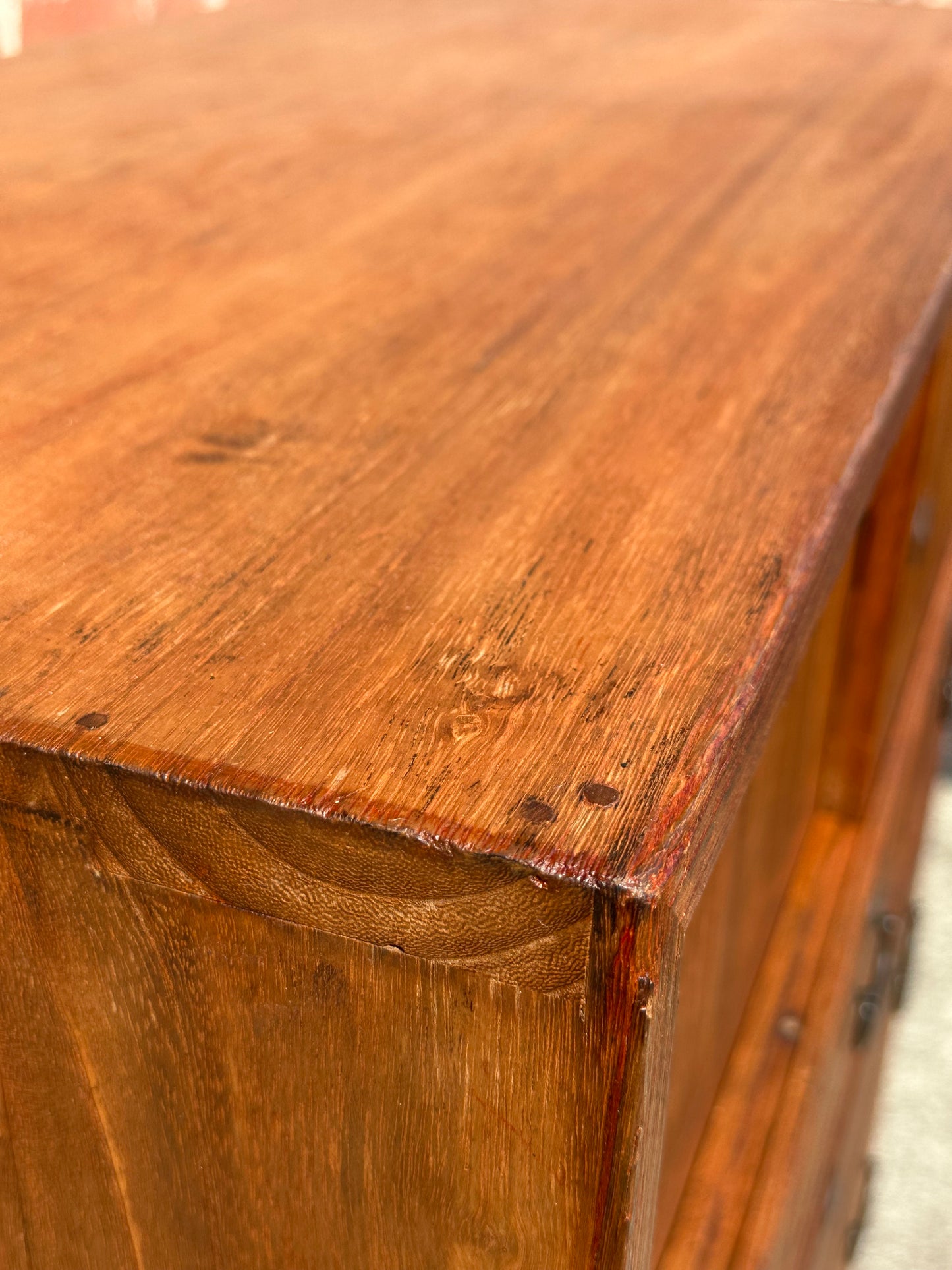 Antique Japanese Ishodansu Clothing Chest Tansu Taisho c1920’s 56”H Kiri Wood