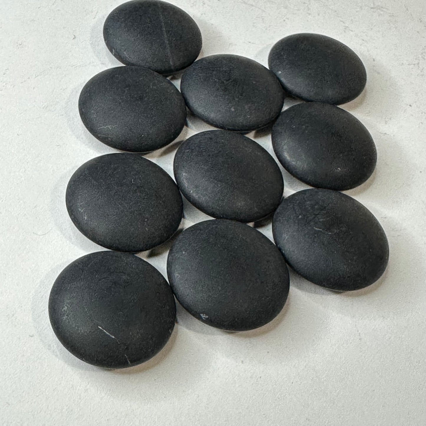 Vintage Japanese Go Game Stones 9mm X10 For Replacement - Black Slate